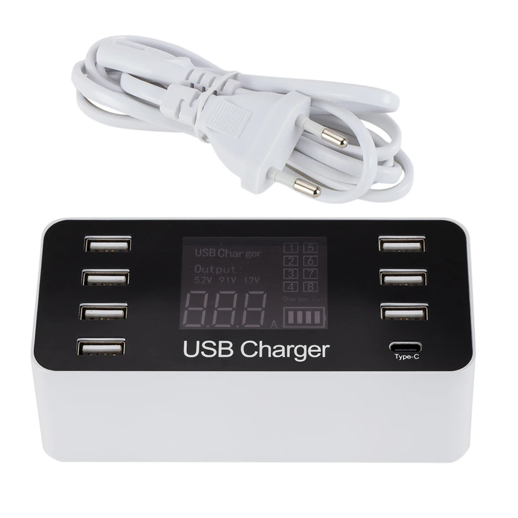Многопортовое 7-портовое настольное умное зарядное устройство USB Type C 5V/8A для iPad