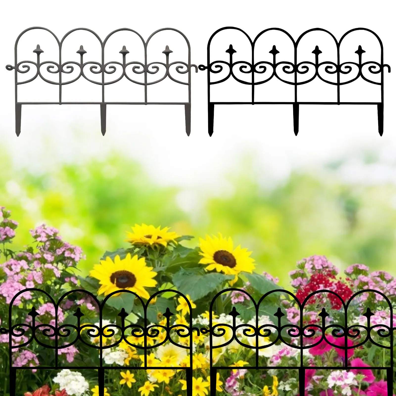 

5PCS Garden Fence Panels Macrame Landscape Garden Border Edging Barrier Garden Accessories For Garden Decoration Outdoor