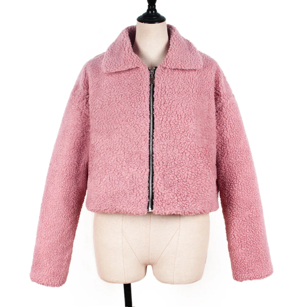 

women autumn and winter new plush Clothing imitation cashmere coat warm short coat