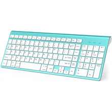 Bluetooth Keyboard-Compatible With Windows And MacOS Wireless Bluetooth Keyboard (Standard QWERTY Keyboard)-Silver-Blue-Pink.