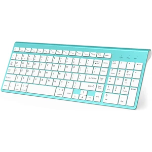 bluetooth keyboard compatible with windows and macos wireless bluetooth keyboard standard qwerty keyboard silver blue pink free global shipping