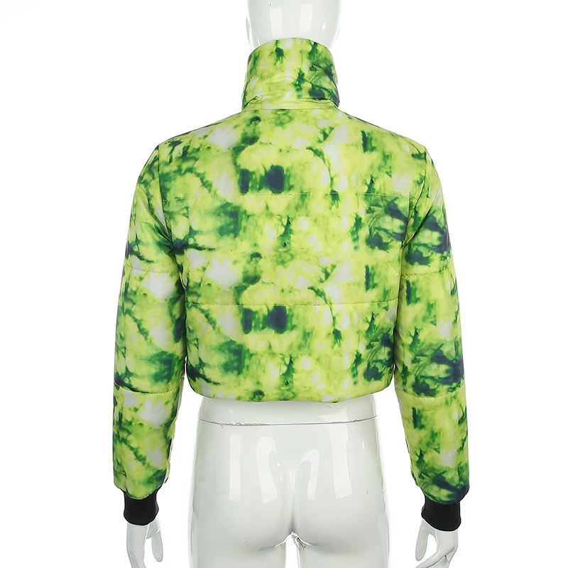 SUCHCUTE Tie dying, женский пуховик, парка, на молнии, зимнее пальто, осень, Теплый Женский Modis Kurtka damsk Puffer Chaqueta Mujer