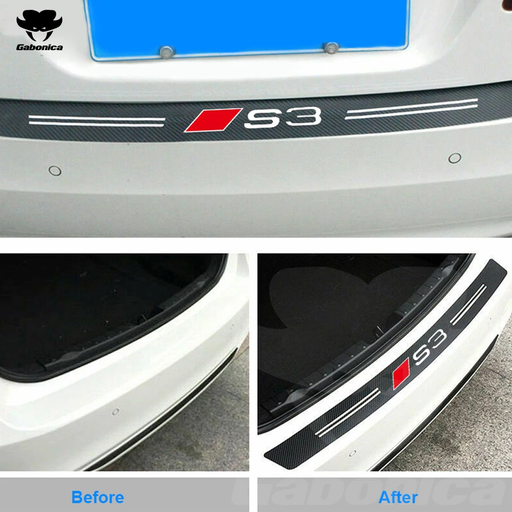 1 шт. стикер для заднего бампера из углеродного волокна Audi S3 S4 S5 S6 S7 S8 SQ3 SQ5 SQ7 TTS |