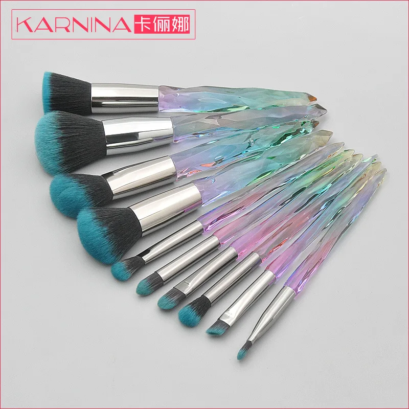 

1K 10 pcs Makeup Brush Tool Set Blush Eye Shadow Lip Brush Can Private Label Custom Logo If meet Minimum Wholesale Cosmetics
