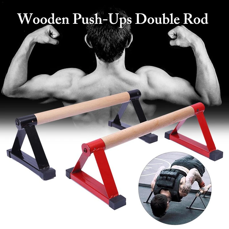 Wooden Parallettes Set Push-up Parallel Bars Stretch Double Rod Stand Calisthenics Handstand  Anti Gravity Fitness Equipment F20