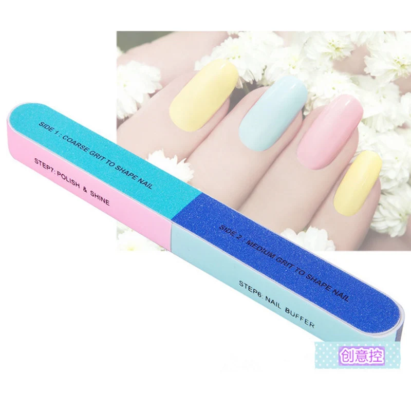5pcs/set Six-sided NailFile Polishing Tool Printing Creative Sanding Nail File Professional Files | Красота и здоровье