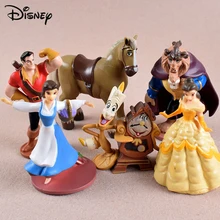 6pcs Disney Beauty And The Beast Cinderella Princess Anime Action Figures PVC Model Toy Collection Decoration Gifts For Children