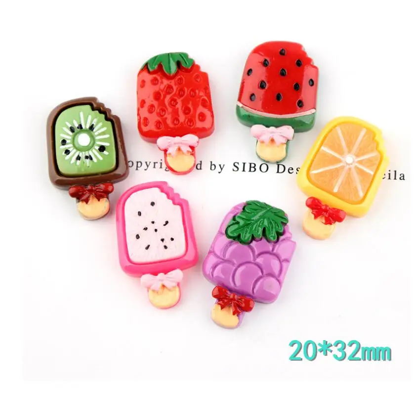10 шт./лот полимерные Кабошоны с плоской задней стороной для Фруктового