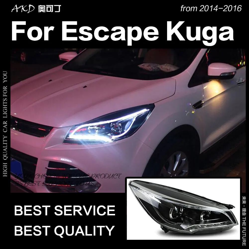 АКД стайлинга автомобилей для Ford Escape Kuga 2014-2016 светодиодный фары DRL Hid фара
