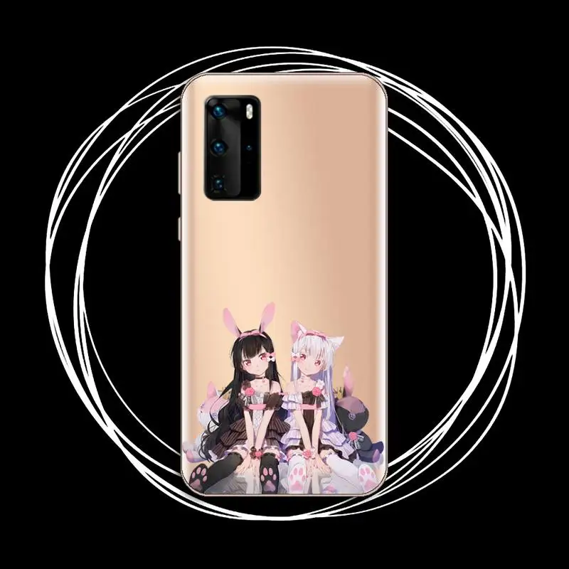 

Cute cat girl sweetheart Phone Case Transparent for Huawei P20 P30 P40 honor 8 10i P smart 2019 Samsung A71 A21S S10 20 plus
