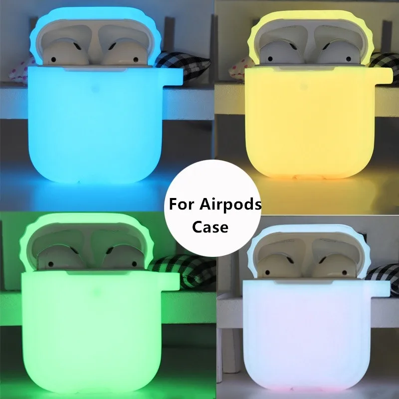 For Apple Airpods 1 2 Case Cover Keychain Hoesje Protection for Air Pods Eirpods Earpods Box Glow in the Dark Headset Pouch | Электроника
