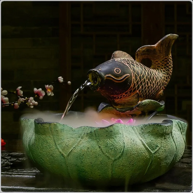 Фэн шуй поделки в виде рыбьей водной пейзажа увлажнитель воздуха помещении