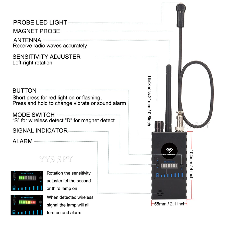 upgrade g328b rf signal detector wifi gps bug mini anti spy hidden camera detector for gsm tracker device gps radar radio find free global shipping