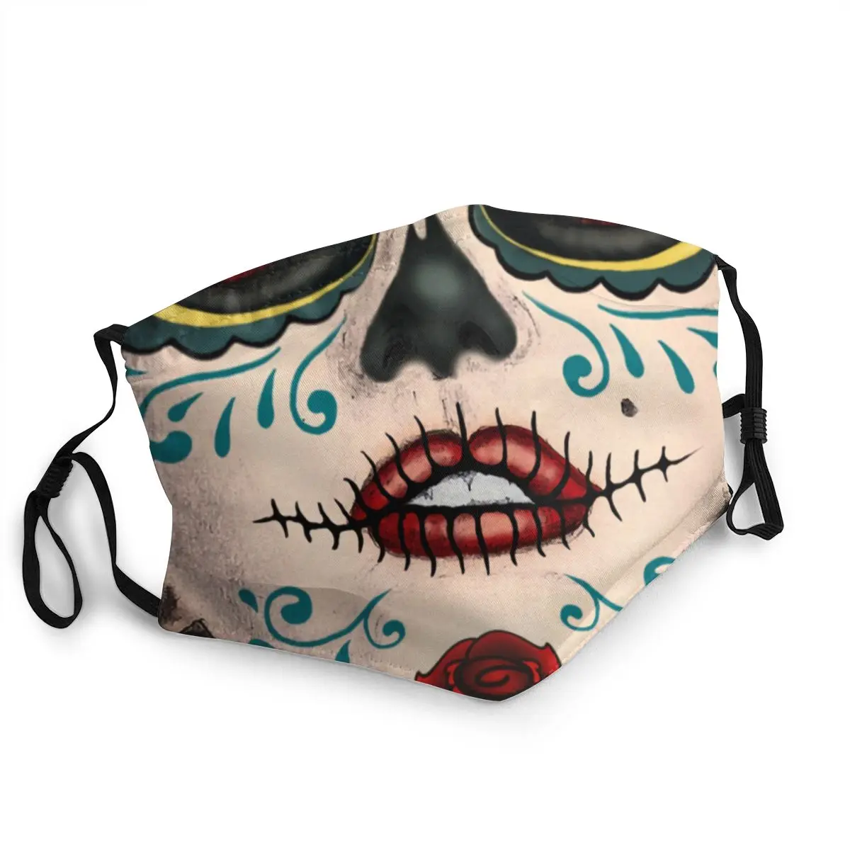 

Catrina Lips Non-Disposable Adult Face Mask Mexican Sugar Skull Anti Dust Haze Protection Cover Respirator Mouth-muffle