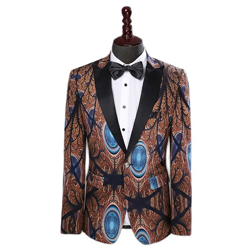 Индивидуальные Для мужчин одежда размера плюс пиджак Слим Фит Повседневное