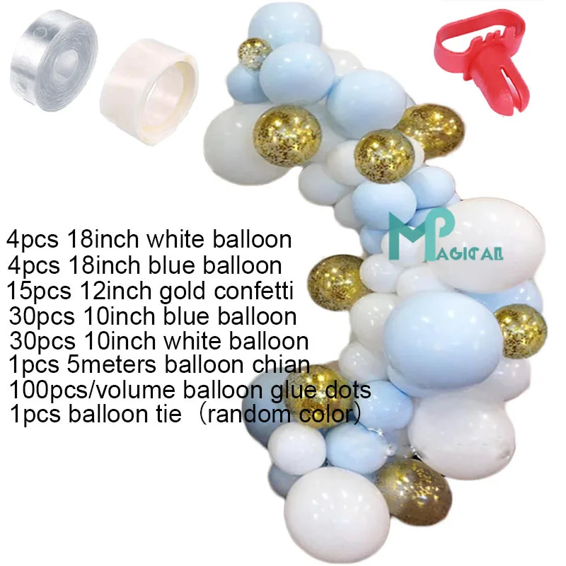 86 шт пастельные Макарон синие белые воздушные шары гирлянды арочный комплект