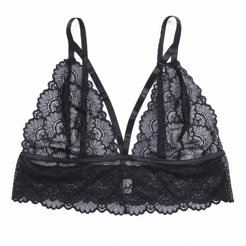 Women Lingerie Bra Lace Bustier Push up Sheer Mesh Crop Top Sexy Bralette Bra Underwear