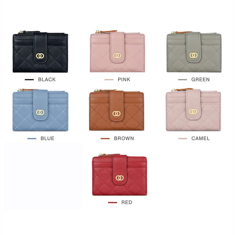 Женский мини-кошелек маленький тонкий кошелек двойного сложения с отделением