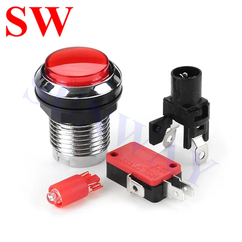 DIY Kit Нулевая задержка аркадная USB кодер для ПК Джойстик Sanwa для аркадных игр+ хромированный светодиодный кнопочный с подсветкой+ ДЖОЙСТИК для аркадной игры