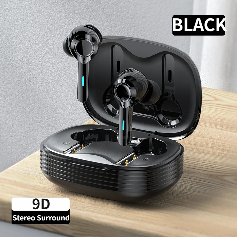 

QueenAcc T12 New Tws Wireless Earphones ENC Noise Reduction 55s Low Latency Gaming Earbuds Bluetooth Headphones IPX6 Waterproof