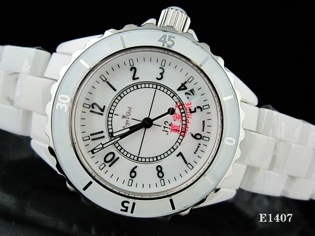 

New Men Women ClassicJapan Quartz Black White Ceramic Date Round Watch couple of high-quality Ceramica Lady Watches