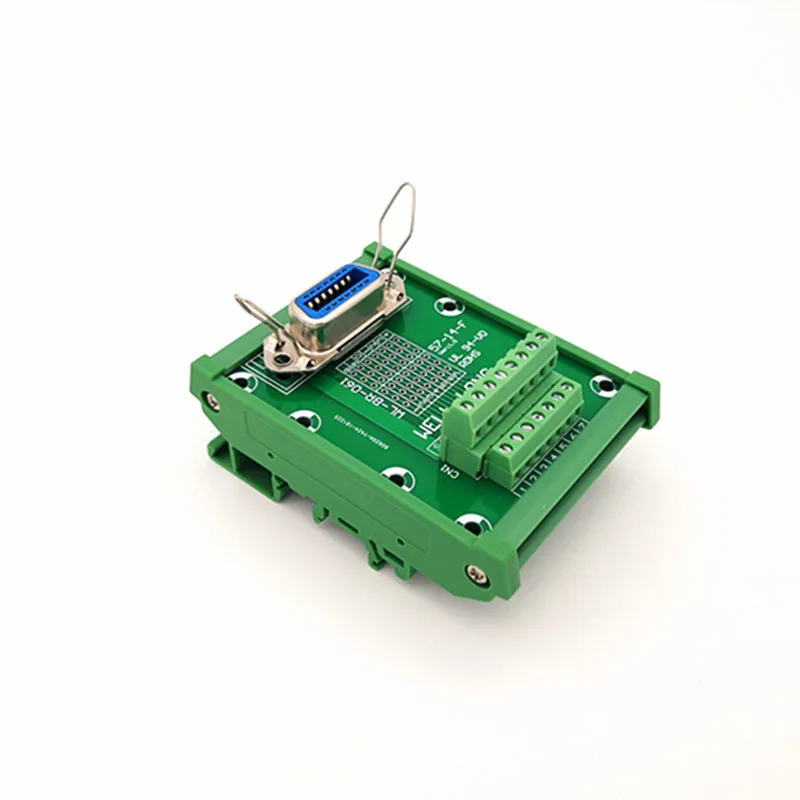

DIN Rail Mount 57 Series 14-Pin 0.085" Female Header Connector Breakout Board.