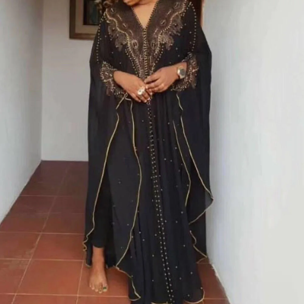 Мусульманское Макси платье Abaya Jilbab однотонное двухкомпонентное длинное кафтан с