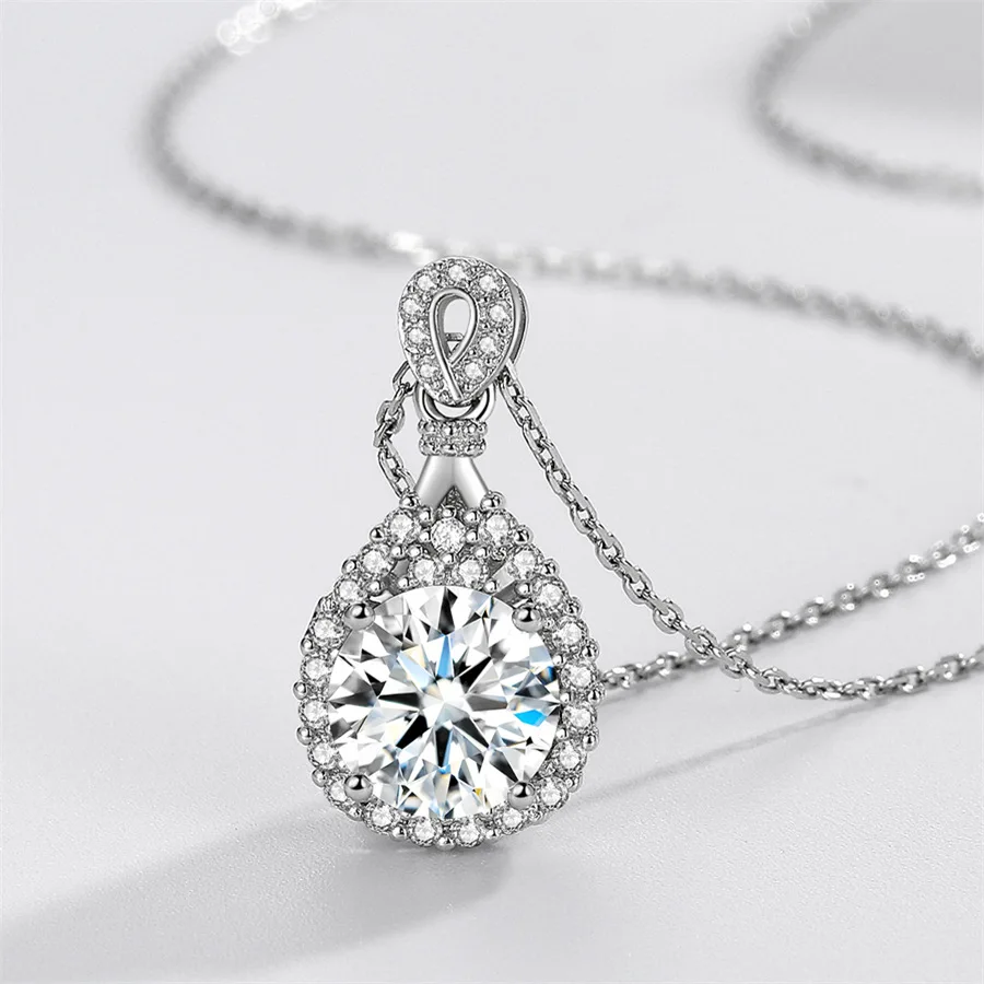 

Solid 925 Sterling Silver Pendants Necklaces For Women Elegant Fashion Wedding Anniversary Fine Jewelry Romantic Gifts