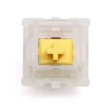 Gateron CAP Milky Yellow Switch Extras 5pin RGB Linear 63g mx stem switch for mechanical keyboard 50m with Acrylic Base Case