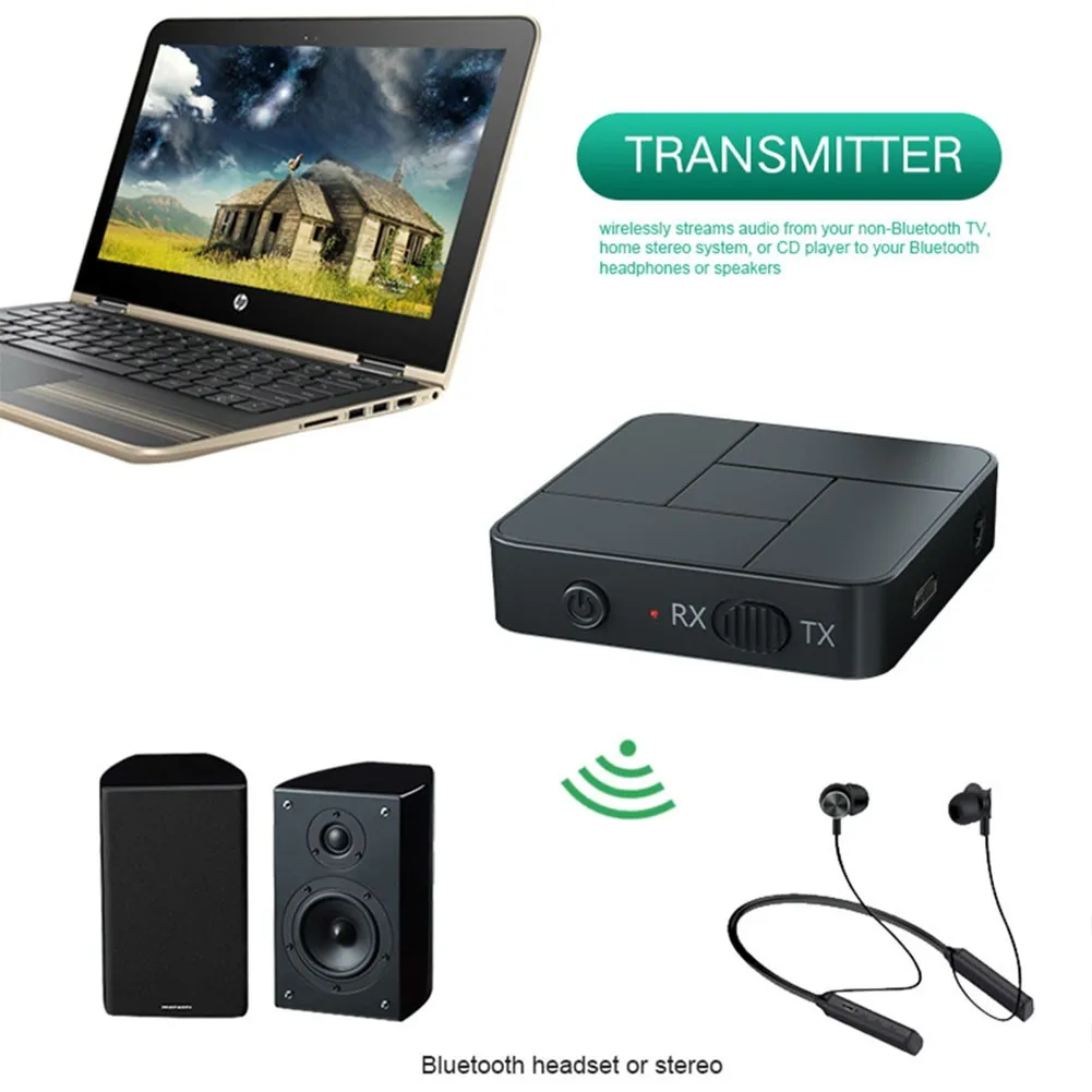 

Car Bluetooth 5.0 Audio Receiver And Transmitter Stereo Wireless Adapter PC TV Receiver Adapter