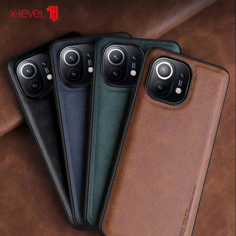 

X-level Leather Case For Xiaomi Mi 11 10 Pro Mi10 5g Luxury Shockproof Soft Silicone Edge Ultra Slim Back Cover Case Funda Coque