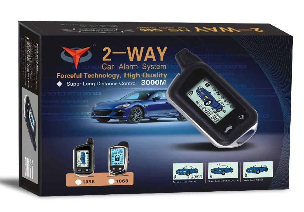 12V общая информация 2 Автомобильный пульт дистанционного управления ЖК-дисплей двухполосная Автомобильная сигнализация Системы противоугонное устройство автомобиля два степенями свободы универсальный автоматизации автосигнализации наружные Системы