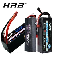 hrb 2s 3s rc lipo battery 7 4v 11 1v 14 8v 6000mah 60c max 120c hard case battery for traxxas 110 112 rc cars truck monsters