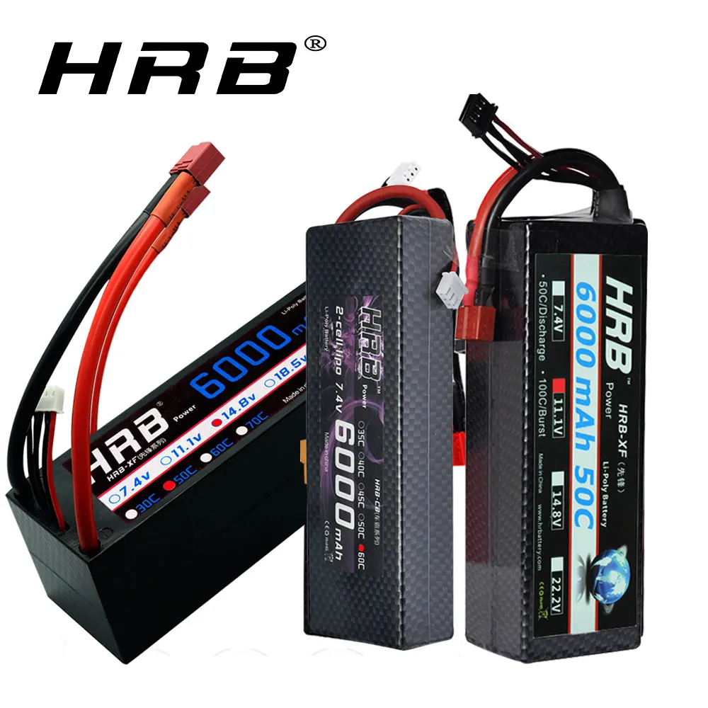 Аккумулятор HRB 2S 3S RC Lipo 7 4 В 11 1 14 8 в 6000 мАч 60C Max 120C Жесткий Чехол аккумулятор для Traxxas