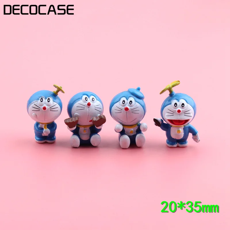 DECOCASE 4 шт. милые синие DingDang Cat миниатюрные Брелоки статуэтки Подвески ремесла
