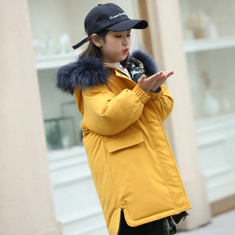 Зимнее пальто для девочек детские парки зимние куртки 2019 г. Детские комбинезоны с