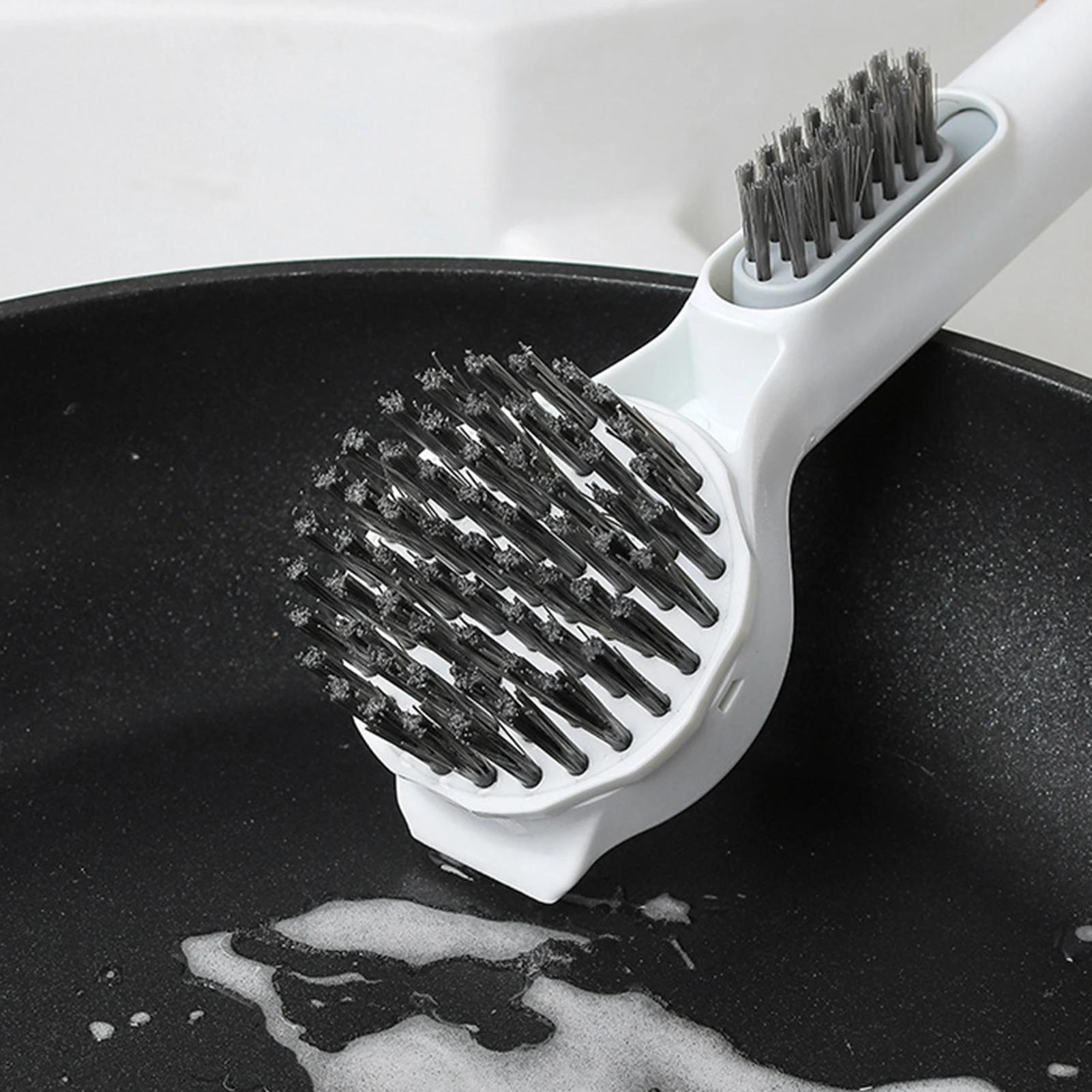 

Practical Pot Brush Hand Friendly Easy to Use ABS Long-handled Cleaning Brush Accessories for Kitchen Tool Durable