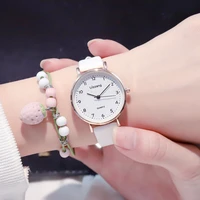 women fashion white watch quartz leather ladies wristwatches 2021 ulzzang brand simple number dial woman clock montre femme