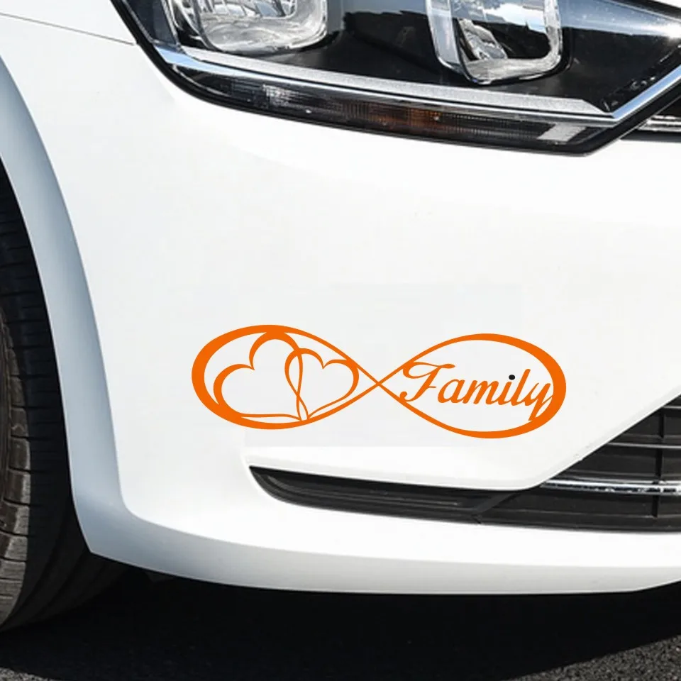 

20X5.6CM FAMILY Love Heart Forever Symbol Car Body Stickers and Decals Car Styling Decoration Door Window Vinyl Stickers