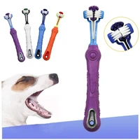three sided pet toothbrush dog toothbrush soft rubber tooth care brushes for dogs bad breath tartar cleaning pets grooming tools