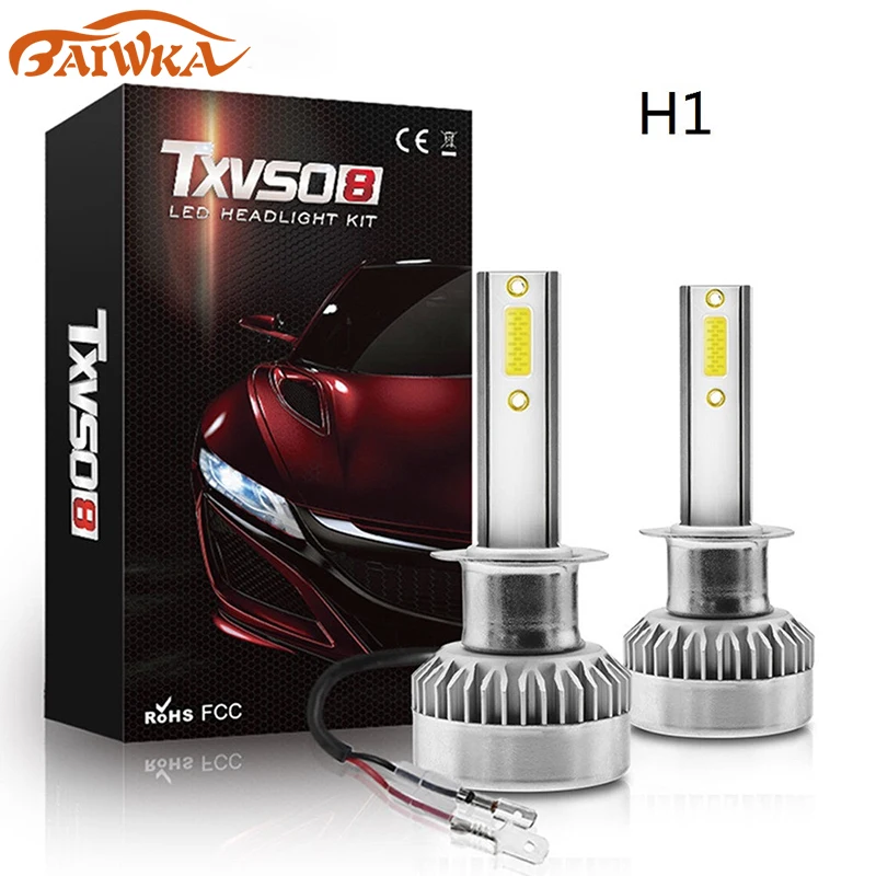 

2Pcs/Set Super Bright Car Headlights TXVS08 LED G1 H1 H7 9005/HB3 H4-H/L 55W 6000K White 20000LM/Set DC9V-32V IP68