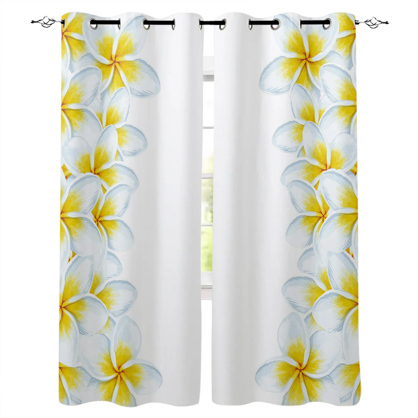 

Занавеска Plumeria для гостиной с белыми цветами, s занавеска с цветочным дизайном для детской, спальни, занавески для окон