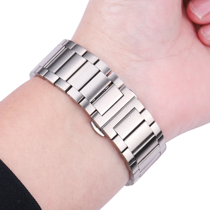 

Stainless Steel Watch Band Bracelet 18mm 20mm 22mm Silver Solid Metal Watchband Straight End Strap Accessories
