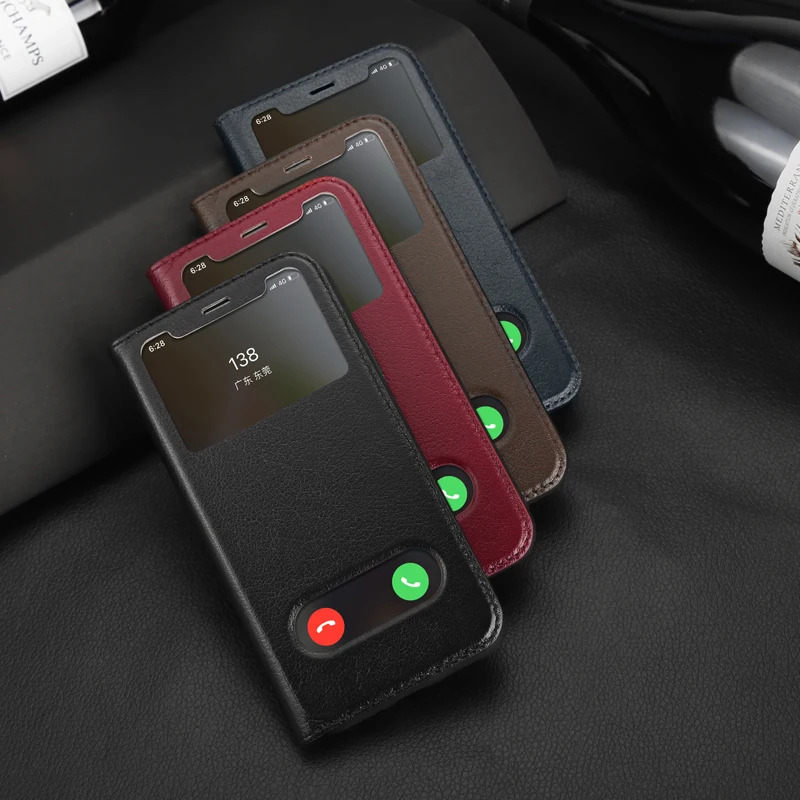 

Top Quality Genuine Leather Flip Case For IPhone 6 6S 7 8 Plus XR X XS 12 Mini 11 Pro Max TPU Soft Shell Phone Cover