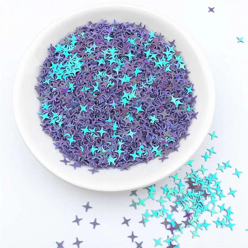 4 мм четырехконечная Звезда Крест блестки ПВХ Кристалл грязи мигающие ногти