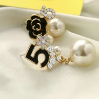 dangle earrings hot pearl number 5 long dangle chain famous brand designer luxury jewelry brincos orecchini earrings for women