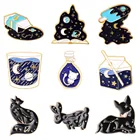 (31 стиль) эмалевые заколки со звёздным небом с животными милые значки на лацкане для одежды Ювелирные изделия броши на воротник подарки аксессуары для детей сумки