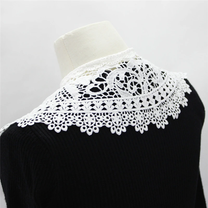 

Female cute doll collar fake collar hollow shawl floral lace lace half-shirt detachable dress with shawl decoration
