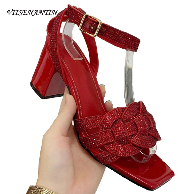 

Женские туфли с перекрестным ремешком, каблук Летняя обувь сандалии см, красные, зеленые, золотистые, с ремешком на щиколотке, повседневные, ...