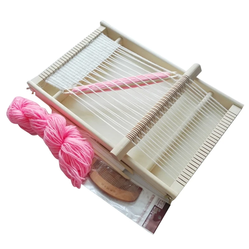

Mini Kids Wooden Weaving Loom Kit Handheld Knitting Machine for Kids Children